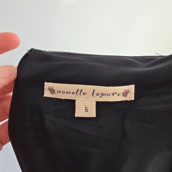 Nanette Lepore Ever More 100% Silk Leopard Print Black Lined Dress Sz 6 - Picture 6 of 12